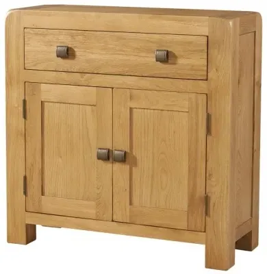 Curve Oak 80cm 2 Door Sideboard - Wax image