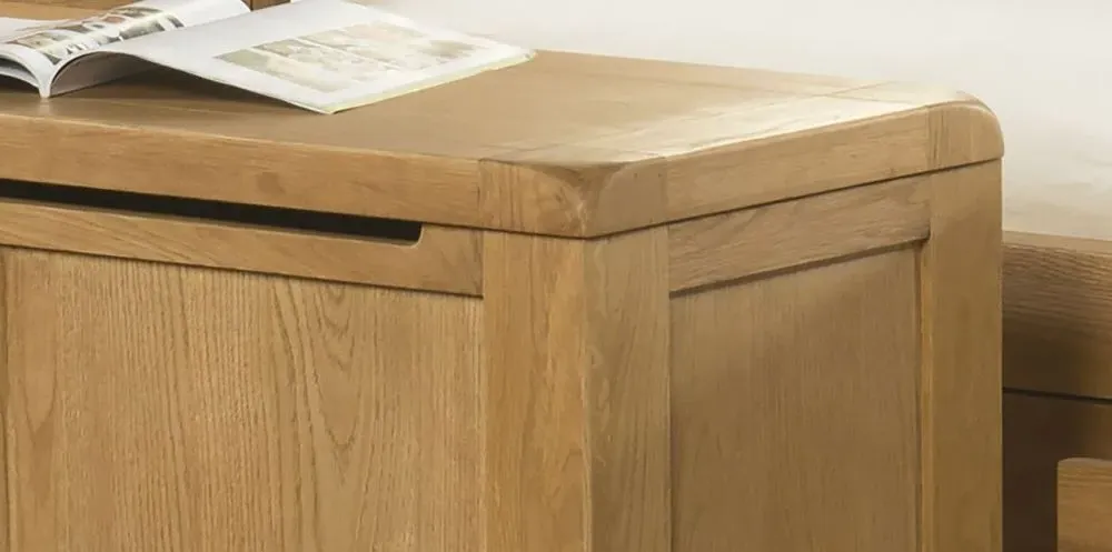 Curve Oak Blanket Box - Wax, Oak