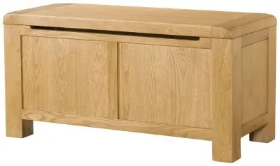 Curve Oak Blanket Box - Wax, Oak image