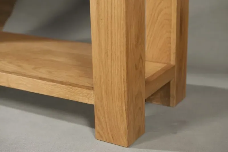 Curve Oak Coffee Table with Storage - Wax