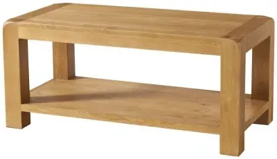 Curve Oak Coffee Table with Storage - Wax image