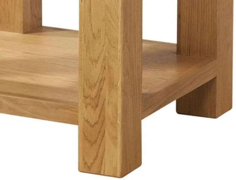 Curve Oak Lamp Table with Storage - Wax, Oak