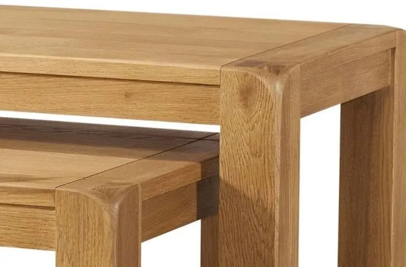 Curve Oak Nest of 2 Tables - Wax