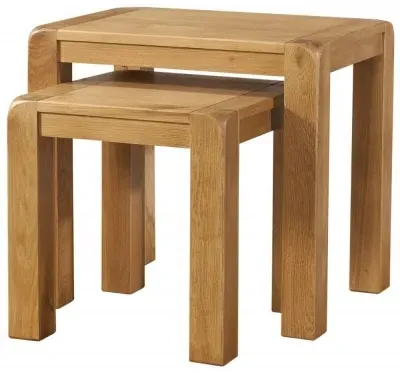 Curve Oak Nest of 2 Tables - Wax