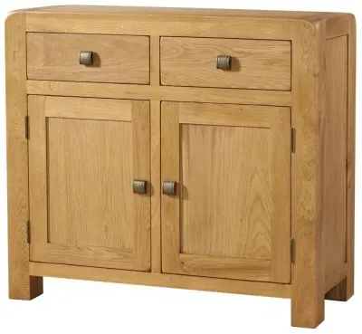 Curve Oak Small 2 Door Sideboard - Wax