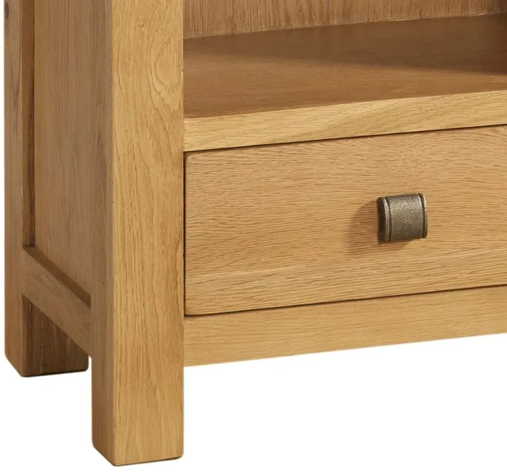 Curve Oak Small Bookcase - Wax, Oak