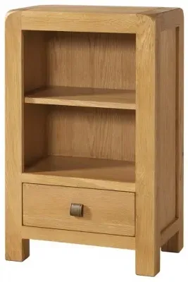 Curve Oak Small Bookcase - Wax, Oak image