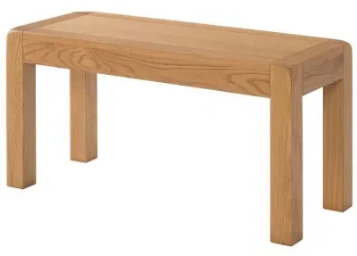 Curve Oak Small Dining Bench - Wax