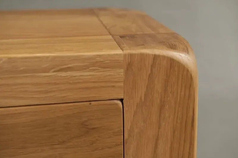 Curve Oak Small TV Unit - Wax