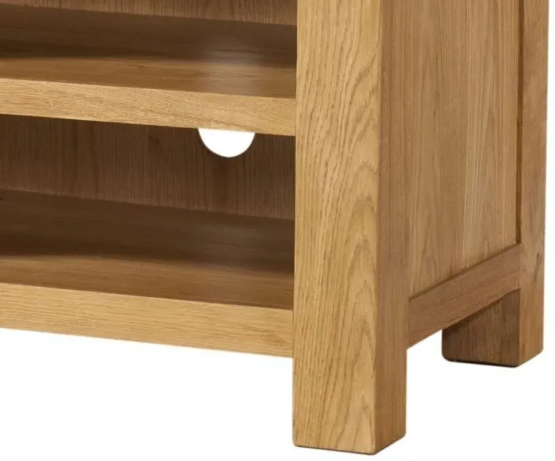 Curve Oak Small TV Unit - Wax