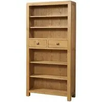 Curve Oak Tall Bookcase - Wax