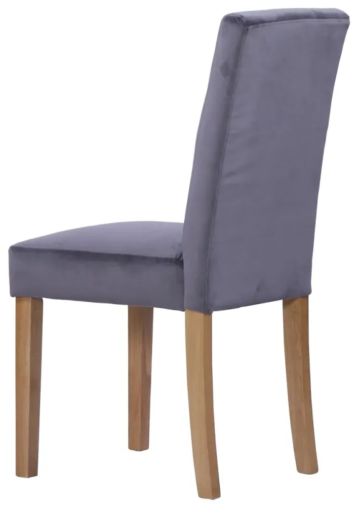 Dorset Oak Ashbury Velvet Dining Chair - Graphite, Oak