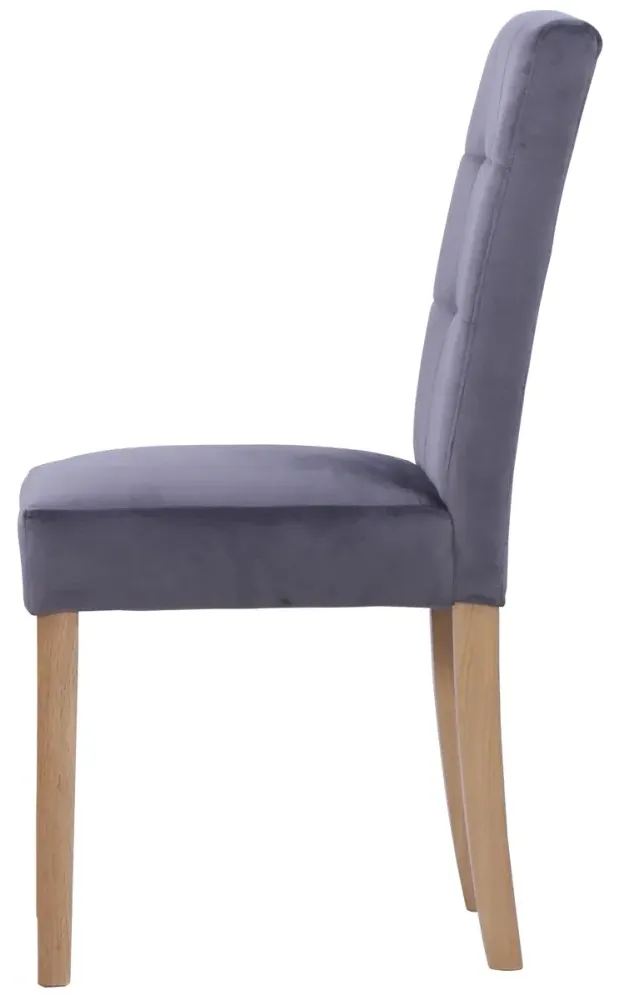 Dorset Oak Ashbury Velvet Dining Chair - Graphite, Oak