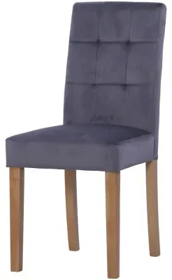 Dorset Oak Ashbury Velvet Dining Chair - Graphite, Oak