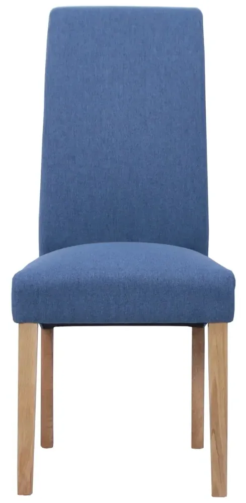 Dorset Oak Wesbury Rollback Dining Chair - Blue, Velvet