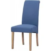 Dorset Oak Wesbury Rollback Dining Chair - Blue, Velvet