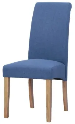 Dorset Oak Wesbury Rollback Dining Chair - Blue, Velvet image