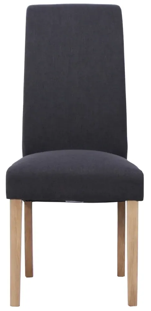 Dorset Oak Wesbury Rollback Dining Chair - Dark Grey, Velvet