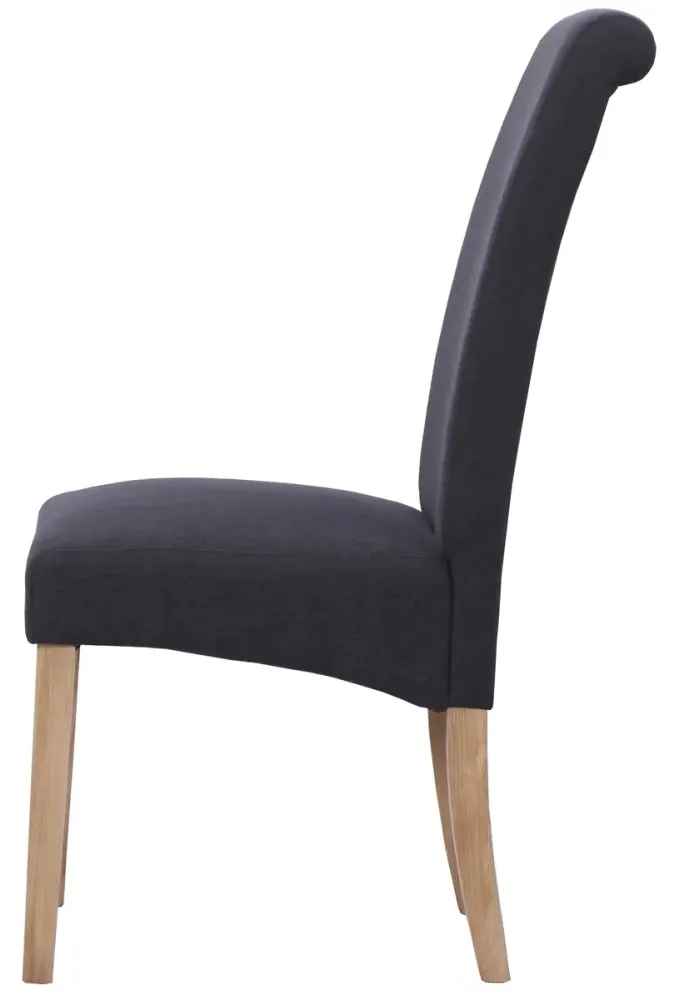 Dorset Oak Wesbury Rollback Dining Chair - Dark Grey, Velvet