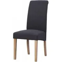 Dorset Oak Wesbury Rollback Dining Chair - Dark Grey, Velvet