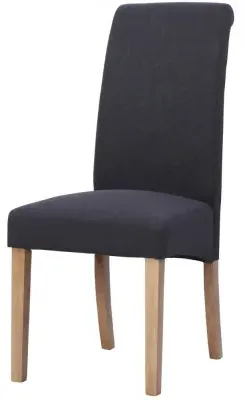Dorset Oak Wesbury Rollback Dining Chair - Dark Grey, Velvet