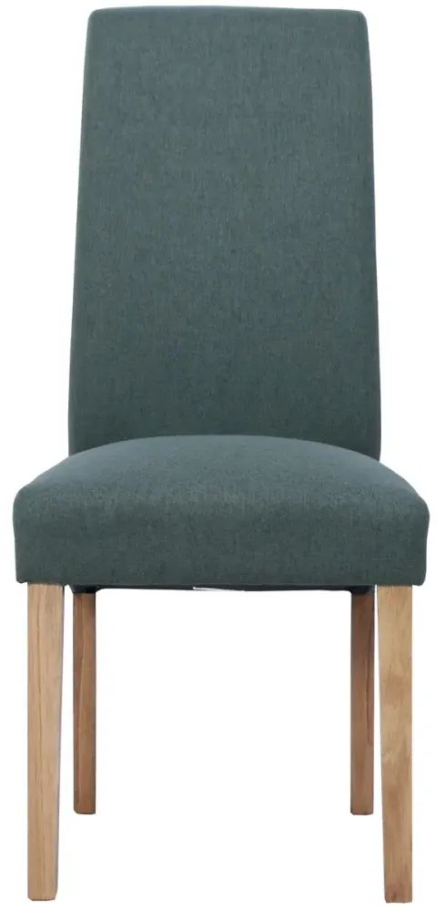 Dorset Oak Wesbury Rollback Dining Chair - Green, Velvet