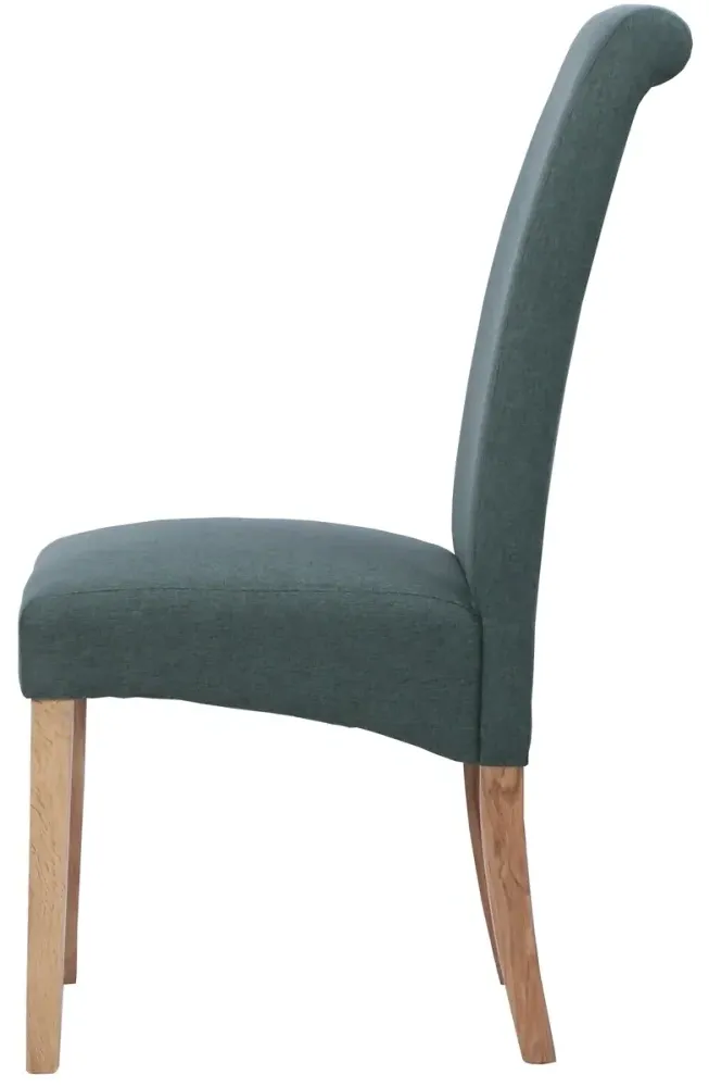Dorset Oak Wesbury Rollback Dining Chair - Green, Velvet