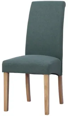 Dorset Oak Wesbury Rollback Dining Chair - Green, Velvet