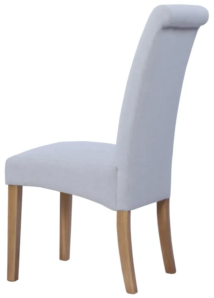 Dorset Oak Wesbury Rollback Dining Chair - Light Grey, Velvet