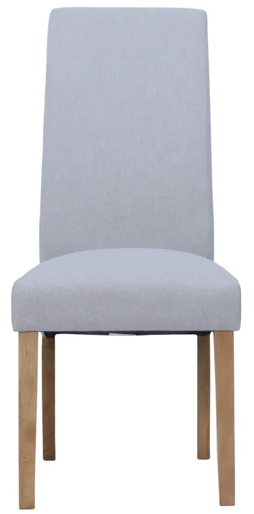 Dorset Oak Wesbury Rollback Dining Chair - Light Grey, Velvet