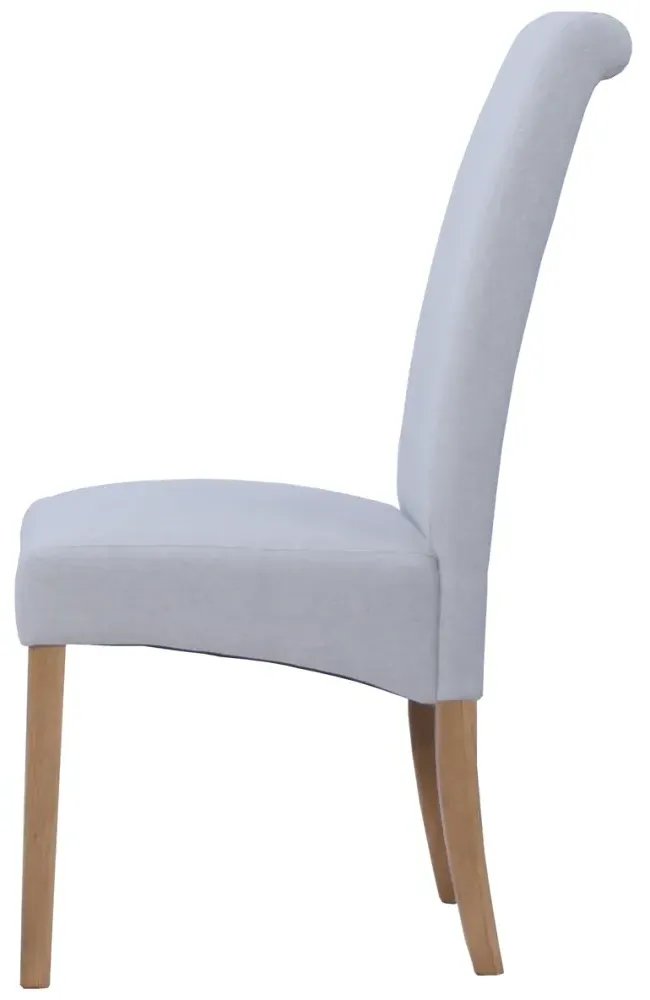 Dorset Oak Wesbury Rollback Dining Chair - Light Grey, Velvet