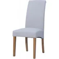 Dorset Oak Wesbury Rollback Dining Chair - Light Grey, Velvet