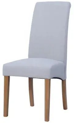 Dorset Oak Wesbury Rollback Dining Chair - Light Grey, Velvet