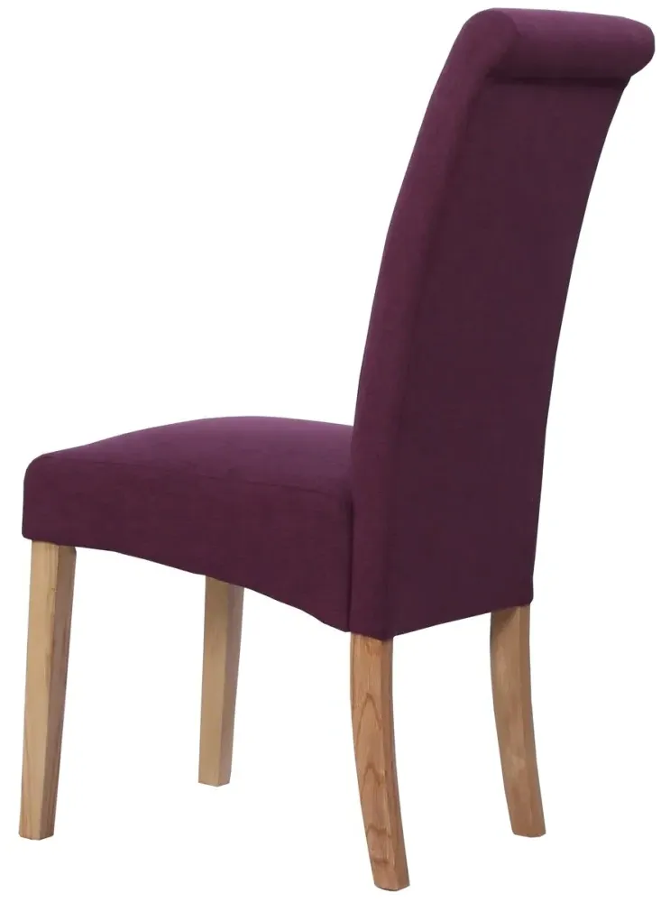 Dorset Oak Wesbury Rollback Dining Chair - Maroon, Velvet