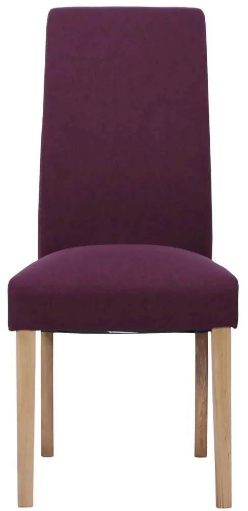 Dorset Oak Wesbury Rollback Dining Chair - Maroon, Velvet