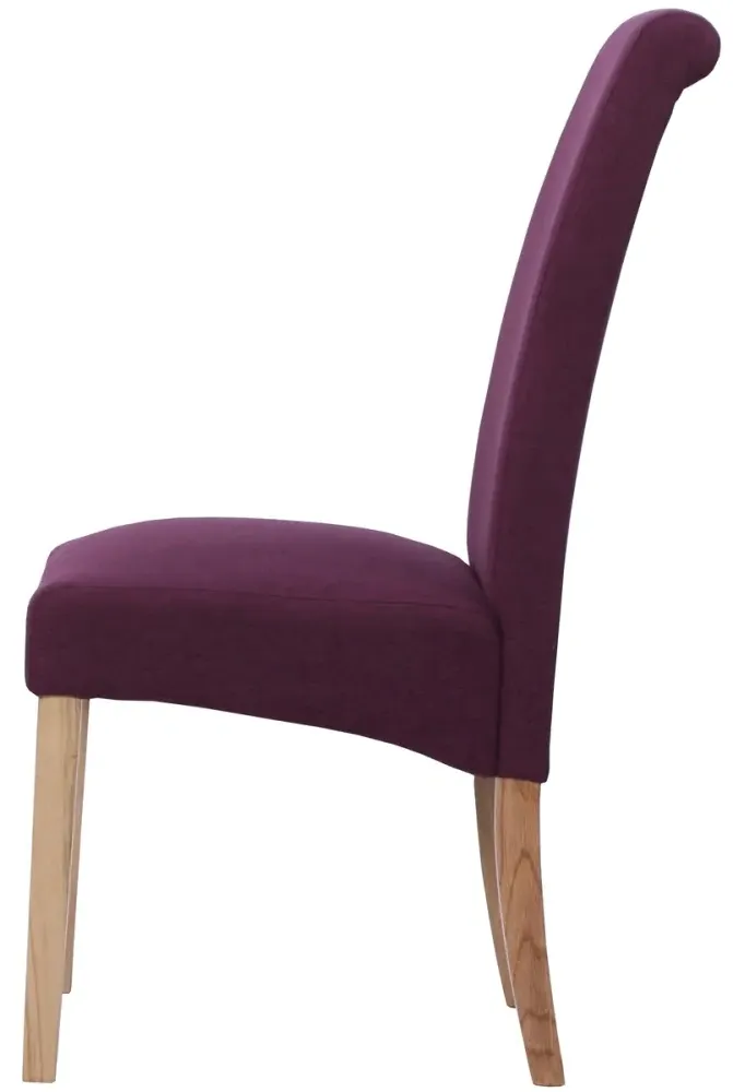 Dorset Oak Wesbury Rollback Dining Chair - Maroon, Velvet