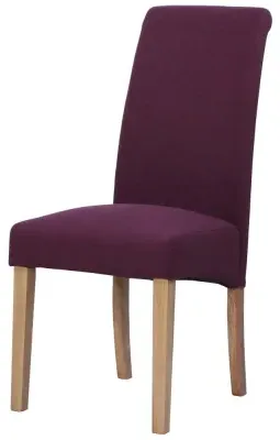 Dorset Oak Wesbury Rollback Dining Chair - Maroon, Velvet