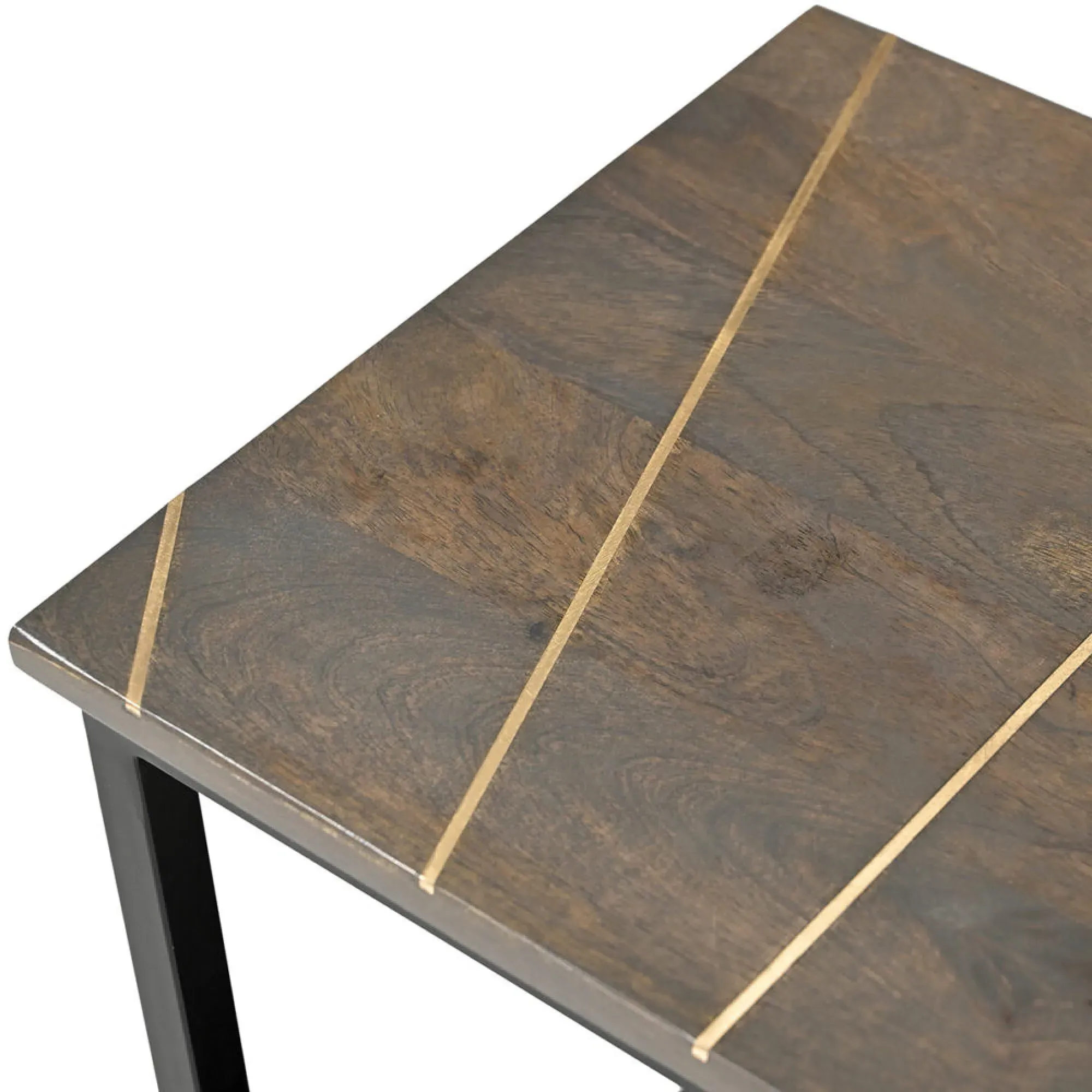 Fowey Square Side Table - Dark Brown, Mango Wood