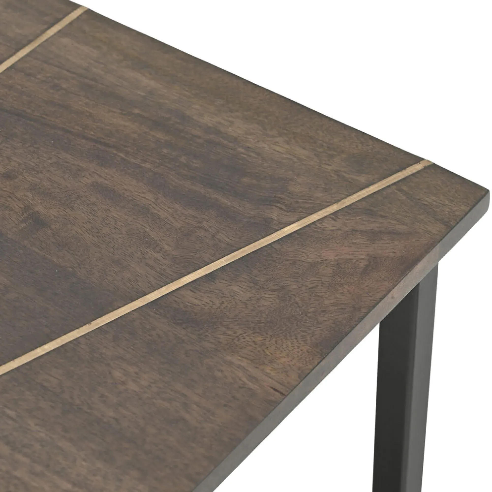 Fowey Square Side Table - Dark Brown, Mango Wood
