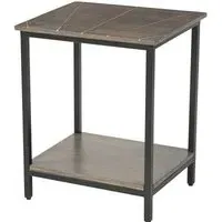 Fowey Square Side Table - Dark Brown, Mango Wood