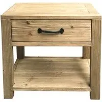 Langley 1 Drawer Lamp Table - Reclaimed Pine