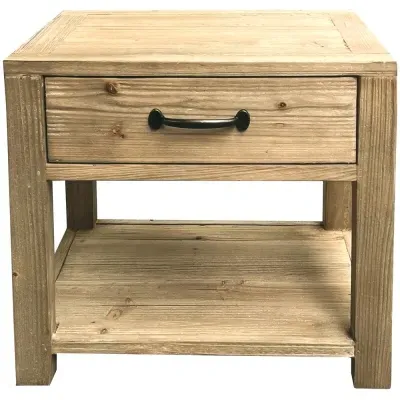 Langley 1 Drawer Lamp Table - Reclaimed Pine image