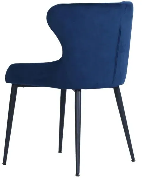 Langley Dining Chair - Navy Blue, Velvet Fabric