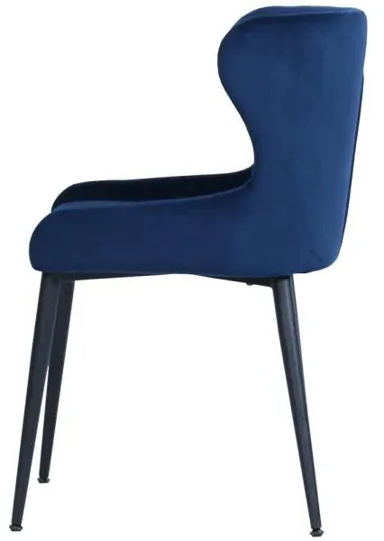 Langley Dining Chair - Navy Blue, Velvet Fabric