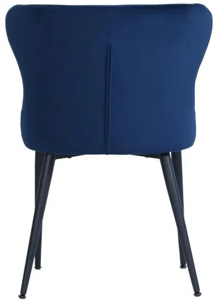 Langley Dining Chair - Navy Blue, Velvet Fabric