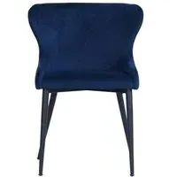 Langley Dining Chair - Navy Blue, Velvet Fabric
