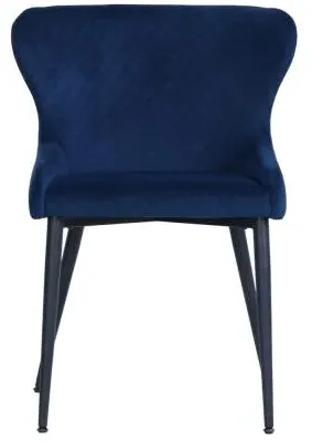 Langley Dining Chair - Navy Blue, Velvet Fabric