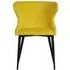 Langley Dining Chair - Yellow, Velvet Fabric