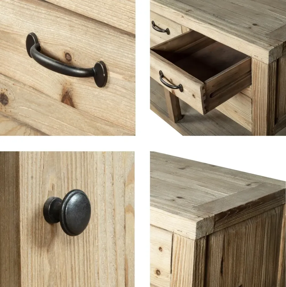 Langley Reclaimed Pine 2 Drawer Coffee Table