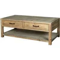 Langley Reclaimed Pine 2 Drawer Coffee Table